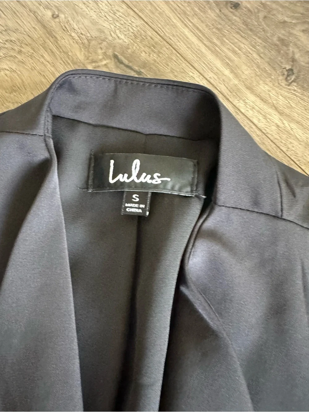 Lulu’s Black Draped Open-Front Blazer
